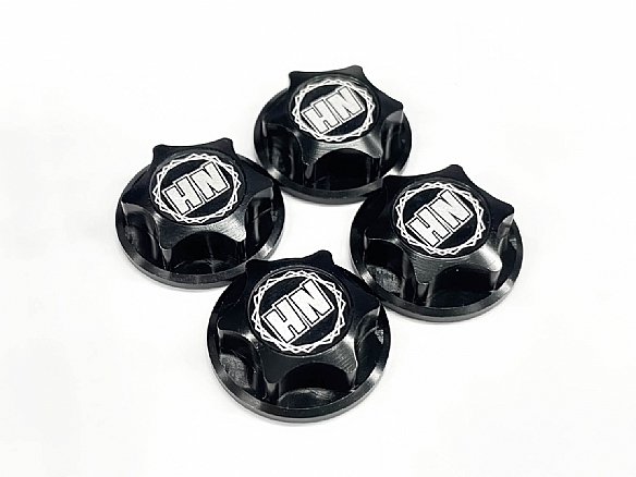 Covered serrated wheel nuts blk